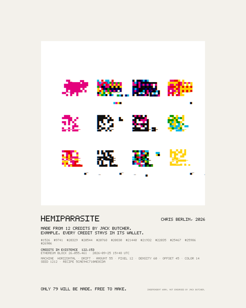 Print of the twelve-Credit piece